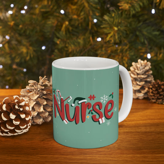 Christmas Nursing 11 oz Mug: 2023 Festive Nurse Design, Perfect Gift for Women in Nursing School