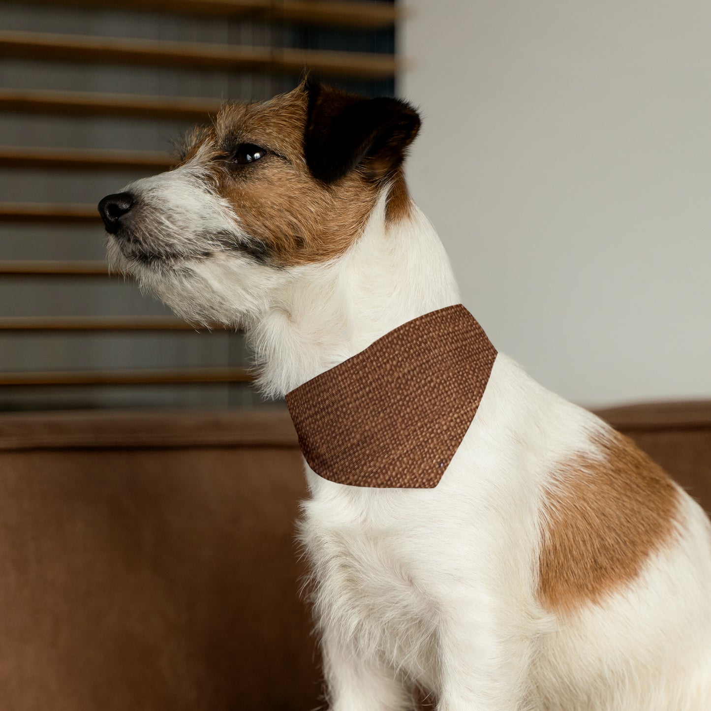 Luxe Dark Brown: Denim-Inspired, Distinctively Textured Fabric - Dog & Pet Bandana Collar