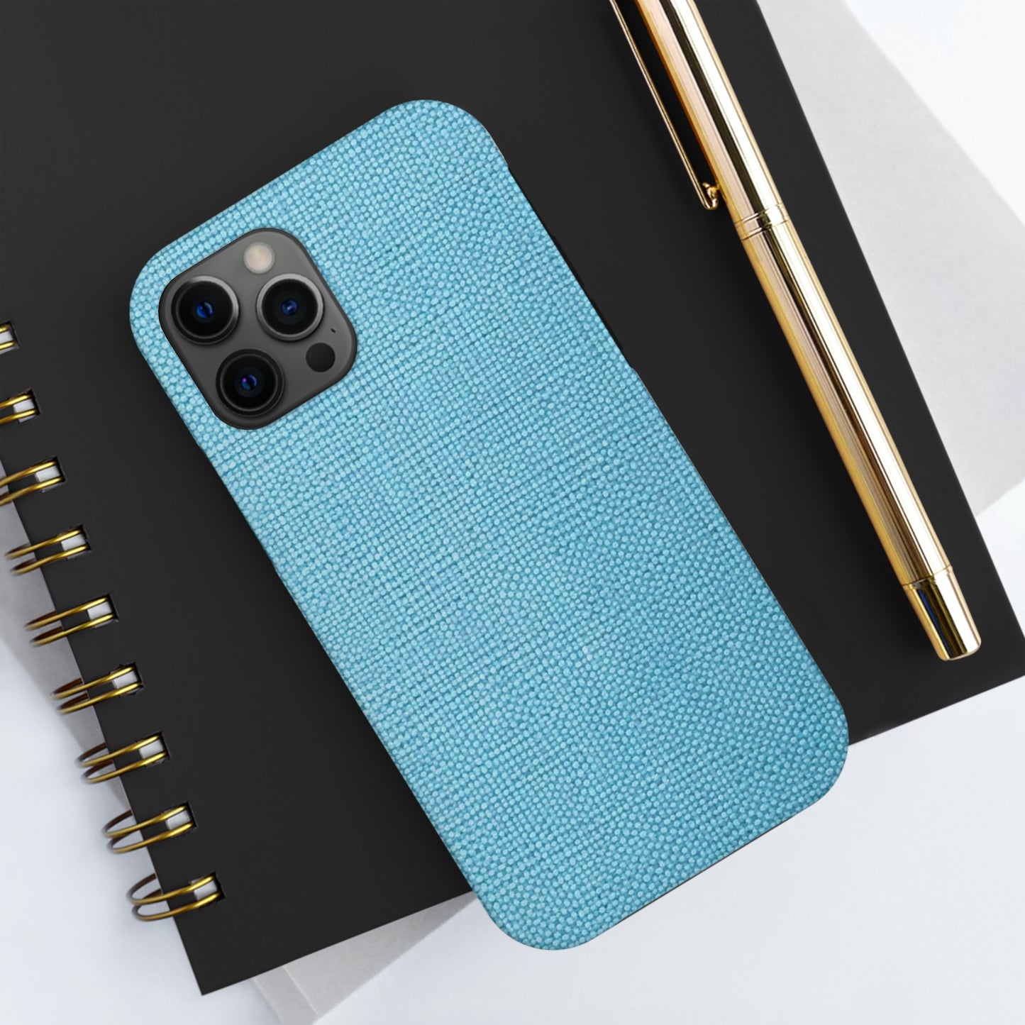 Bright Aqua Teal: Denim-Inspired Refreshing Blue Summer Fabric - Tough Phone Cases