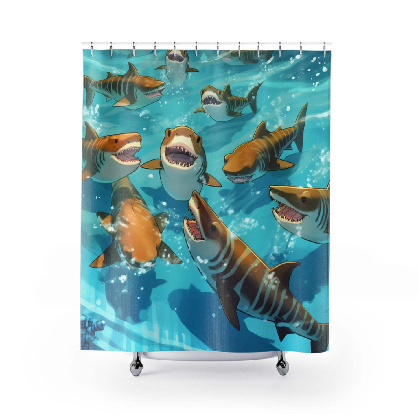 Tiger Shark: Ocean Marine Wildlife - Underwater - Shower Curtains