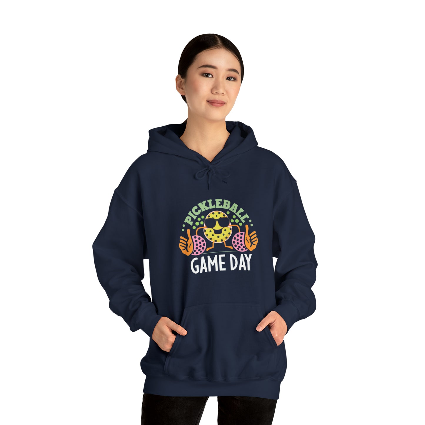 Retro Game Day Pickleball Groovy Anime - Sudadera con capucha unisex Heavy Blend™