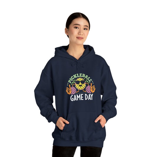Retro Game Day Pickleball Groovy Anime - Unisex Heavy Blend™ Hooded Sweatshirt