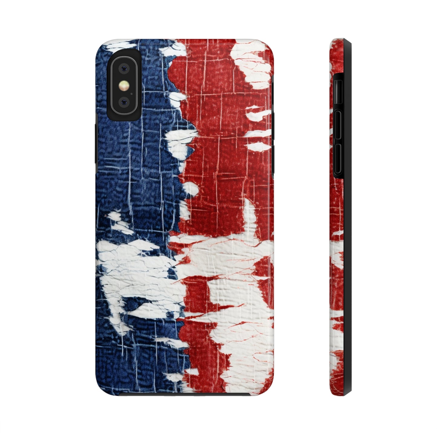 Patriotic Red, White & Blue: Distressed Denim-Style, Torn Fabric - Tough Phone Cases