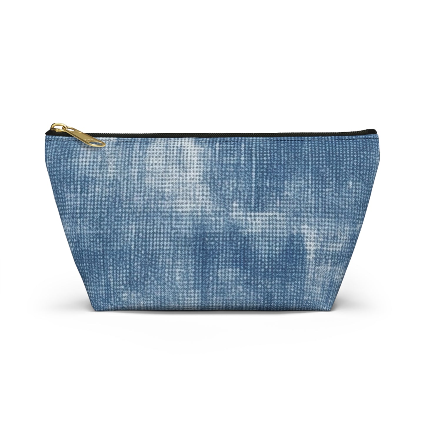 Faded Blue Washed-Out: Denim-Inspired, Style Fabric - Accessory Pouch w T-bottom