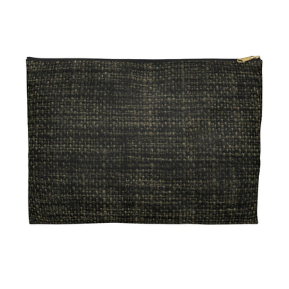 Sophisticated Seamless Texture - Black Denim-Inspired Fabric - Accessory Pouch