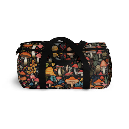 Fairy-Tale Fungi: Whimsical Assorted Mushroom Pattern Design Duffel Bag