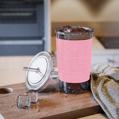 Pastel Rose Pink: Denim-Inspired, Refreshing Fabric Design - Suave Acrylic Cup