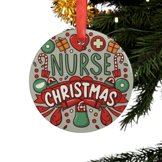 Nurse Christmas Holiday - Acrylic Ornament with Ribbon