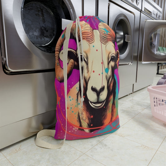 Pop Art Aries Constellation - Vibrant Zodiac Ram Symbol - Laundry Bag
