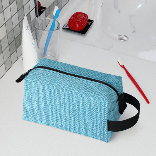 Bright Aqua Teal: Denim-Inspired Refreshing Blue Summer Fabric - Toiletry Bag