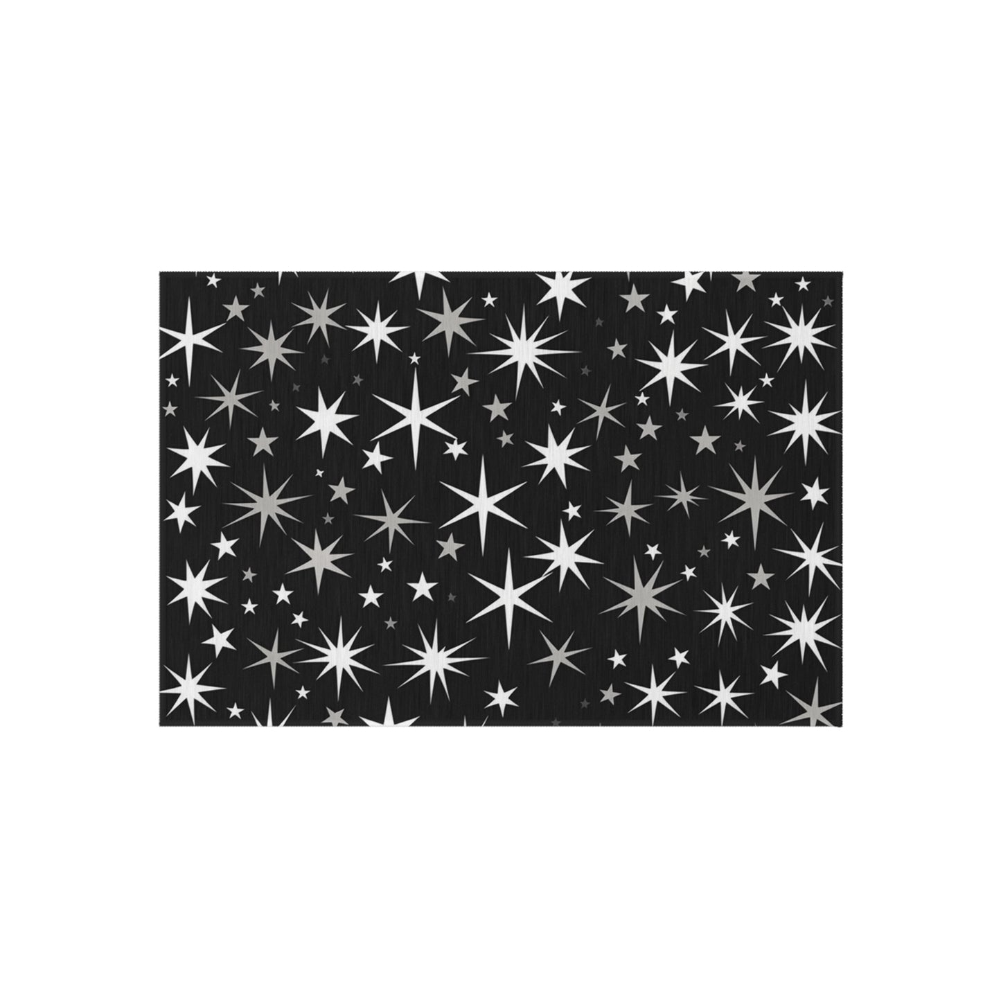 Mid Century Modern Atomic Starburst - Streamlined Minimal Stars - Outdoor Rug