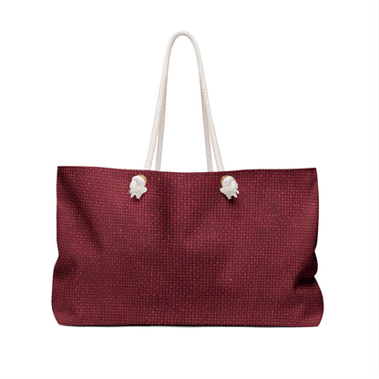 Seamless Texture - Maroon/Burgundy Denim-Inspired Fabric - Weekender Bag