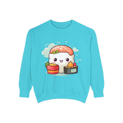 Anime Sushi - Japonés lindo kawaii - Regalo Otaku - Sudadera unisex teñida de ropa 