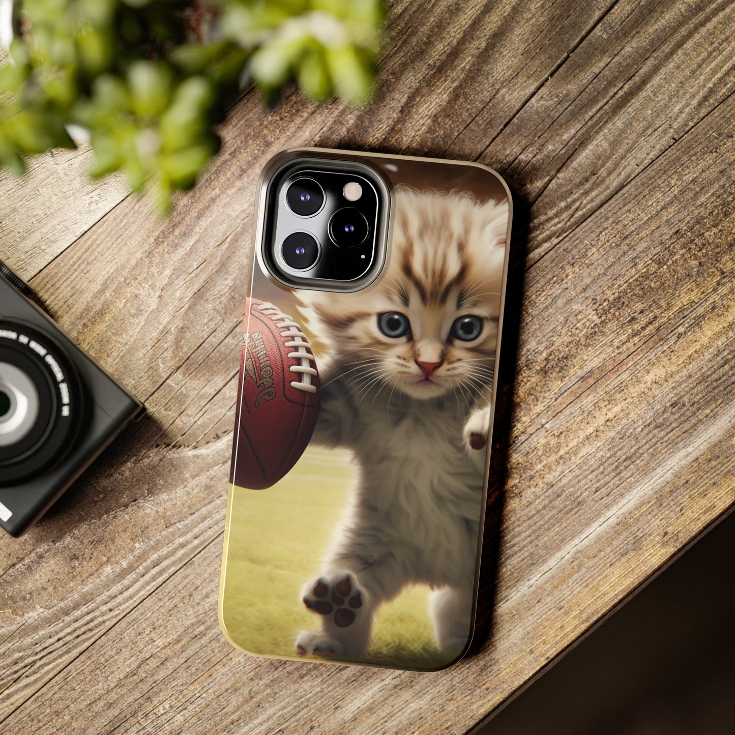 Football Kitty Fantasy: Feline Cat American Sport Quarterback - Tough Phone Cases