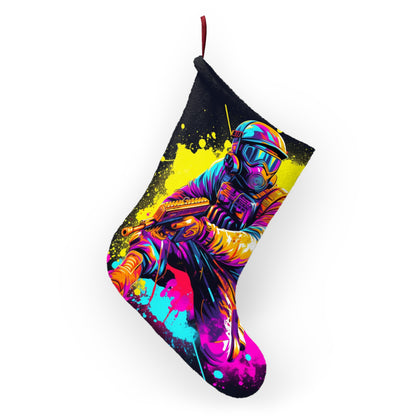 Paintball Action Sport: Player in Battle, Paint Splatter - Christmas Stockings