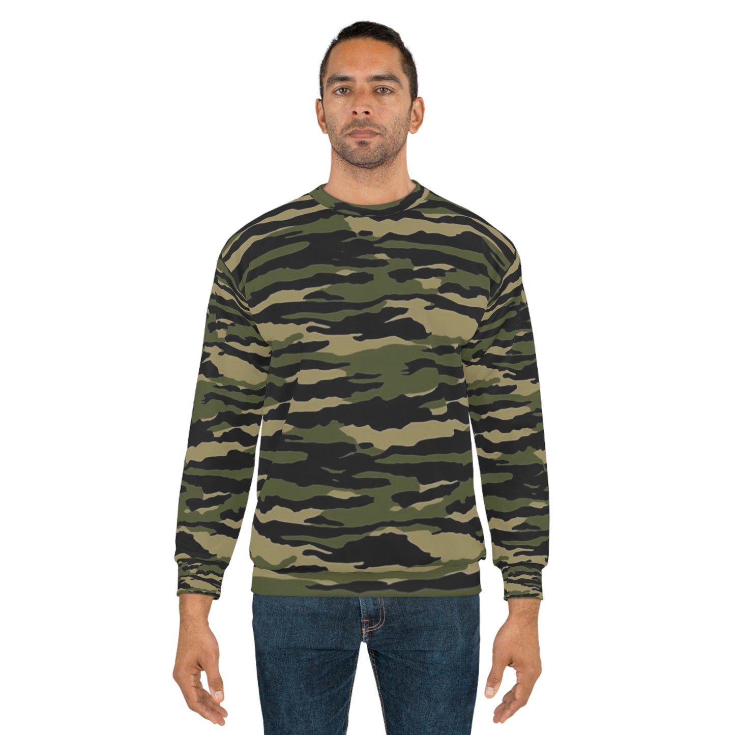 Tiger Stripe Camouflage: Military Style - Unisex Sweatshirt (AOP)