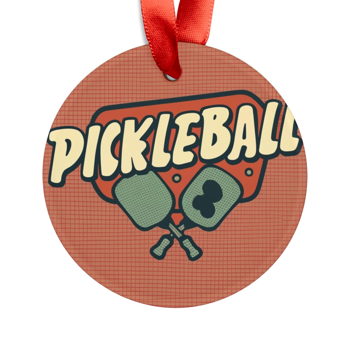 Pickleball Retro - Acrylic Ornament with Ribbon