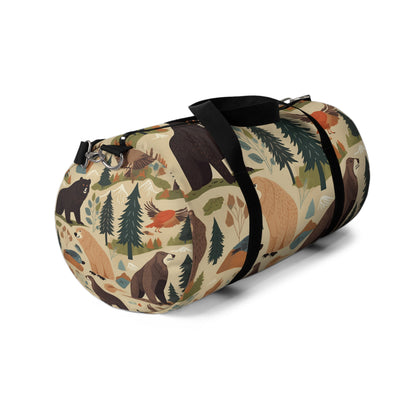 U.S. Wilderness Inspired: Grizzly Bears, Animals Pattern Duffel Bag