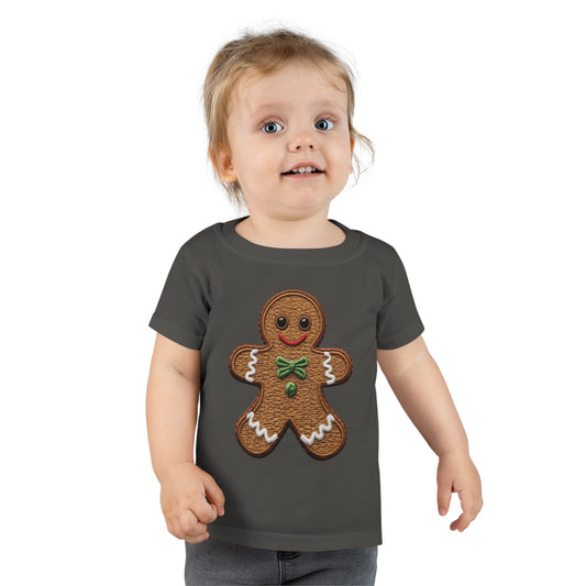 Chenille Gingerbread Cookie: Christmas Festive Delight Design - Toddler T-shirt