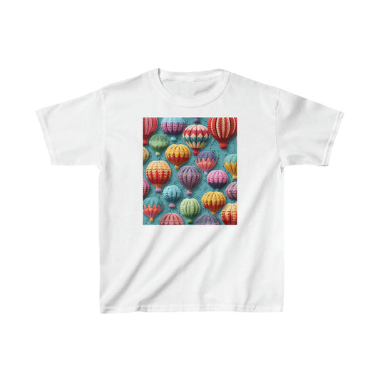 Crochet Hot Air Balloons Sky Travel Transport Scenic Style - Kids Heavy Cotton™ Tee