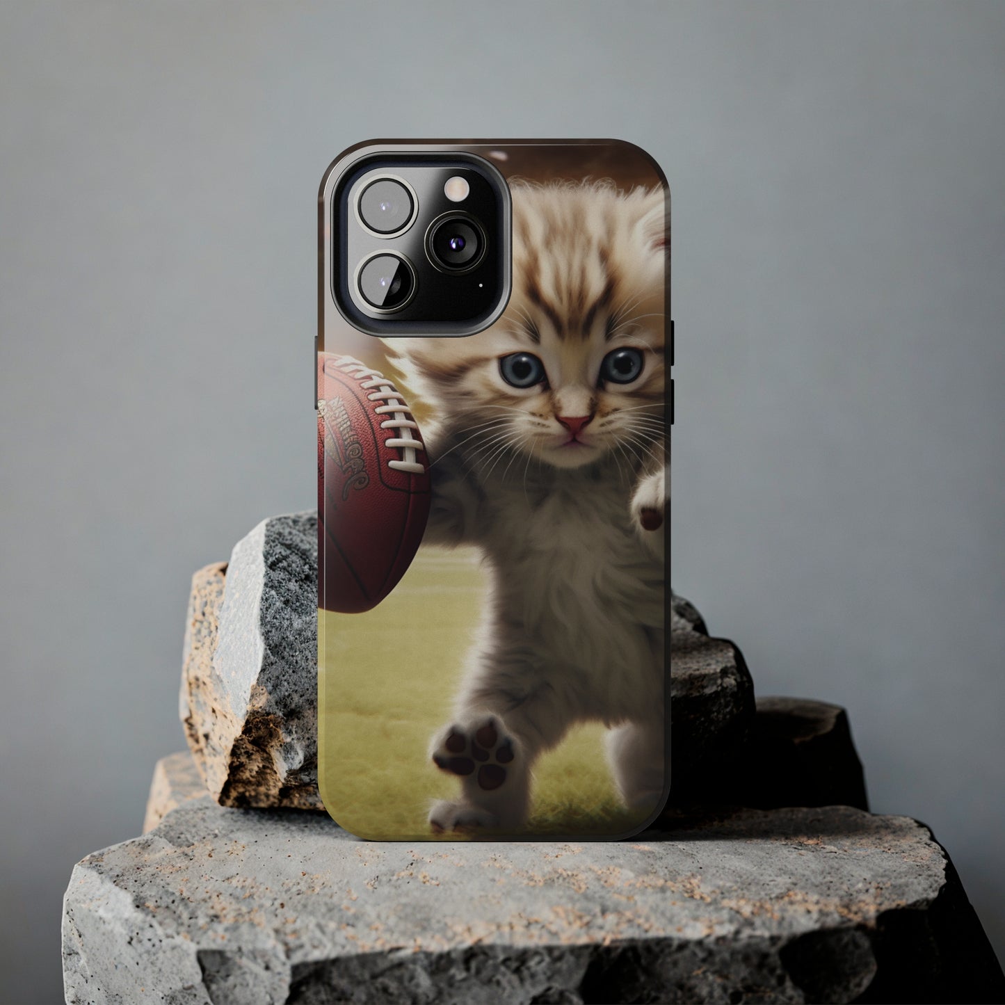 Football Kitty Fantasy: Feline Cat American Sport Quarterback - Tough Phone Cases