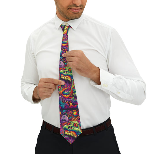 Super trippy and psychedelic Skull, Necktie