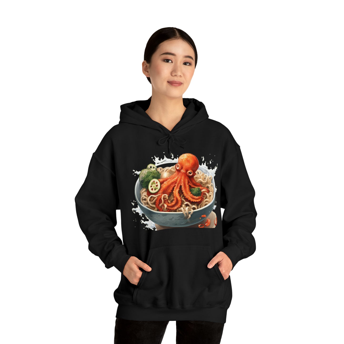 Ramen Octopus Bowl Anime Estilo tradicional japonés - Sudadera con capucha unisex Heavy Blend™ 