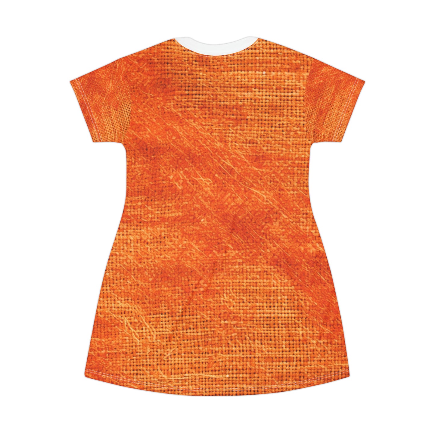 Burnt Orange/Rust: Denim-Inspired Autumn Fall Color Fabric - T-Shirt Dress (AOP)