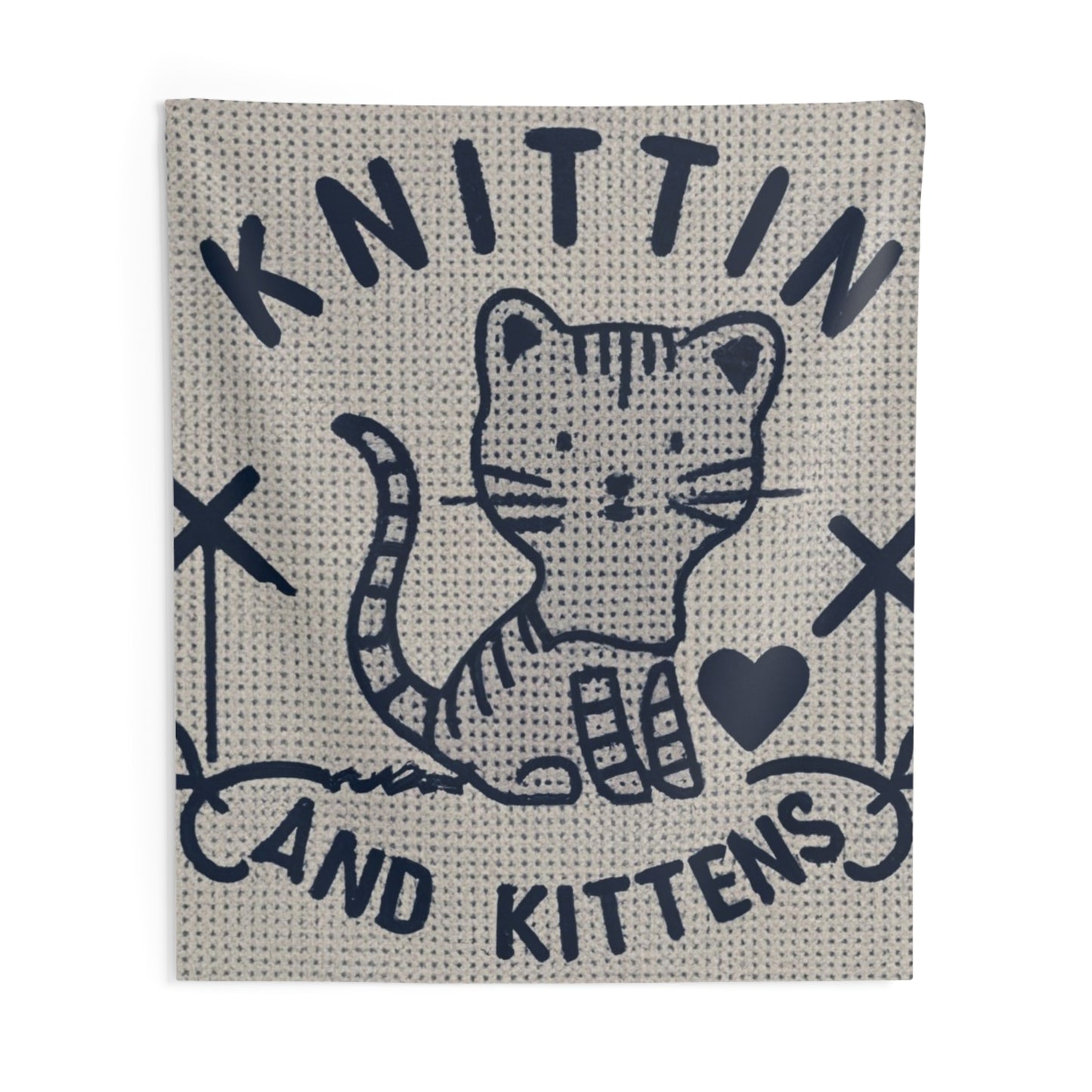 Knittin with Kittens: Cat Lover's Knitting Joy - Indoor Wall Tapestries