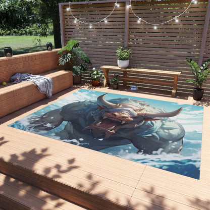 Bull Shark Fusion: Water Fantasy - Hybrid Ocean Marine Animal - Outdoor Rug