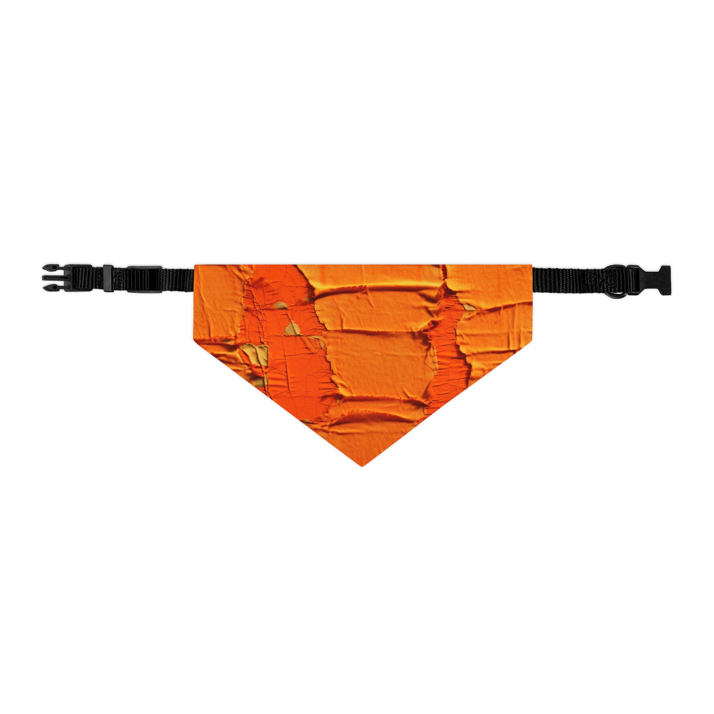 Fiery Citrus Orange: Edgy Distressed, Denim-Inspired Fabric - Dog & Pet Bandana Collar