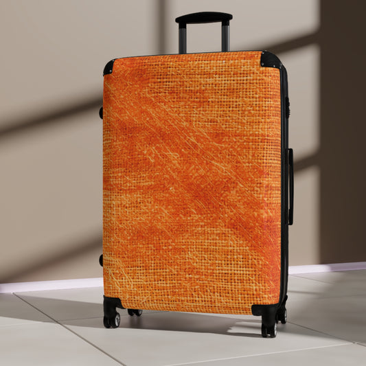 Burnt Orange/Rust: Denim-Inspired Autumn Fall Color Fabric - Suitcase