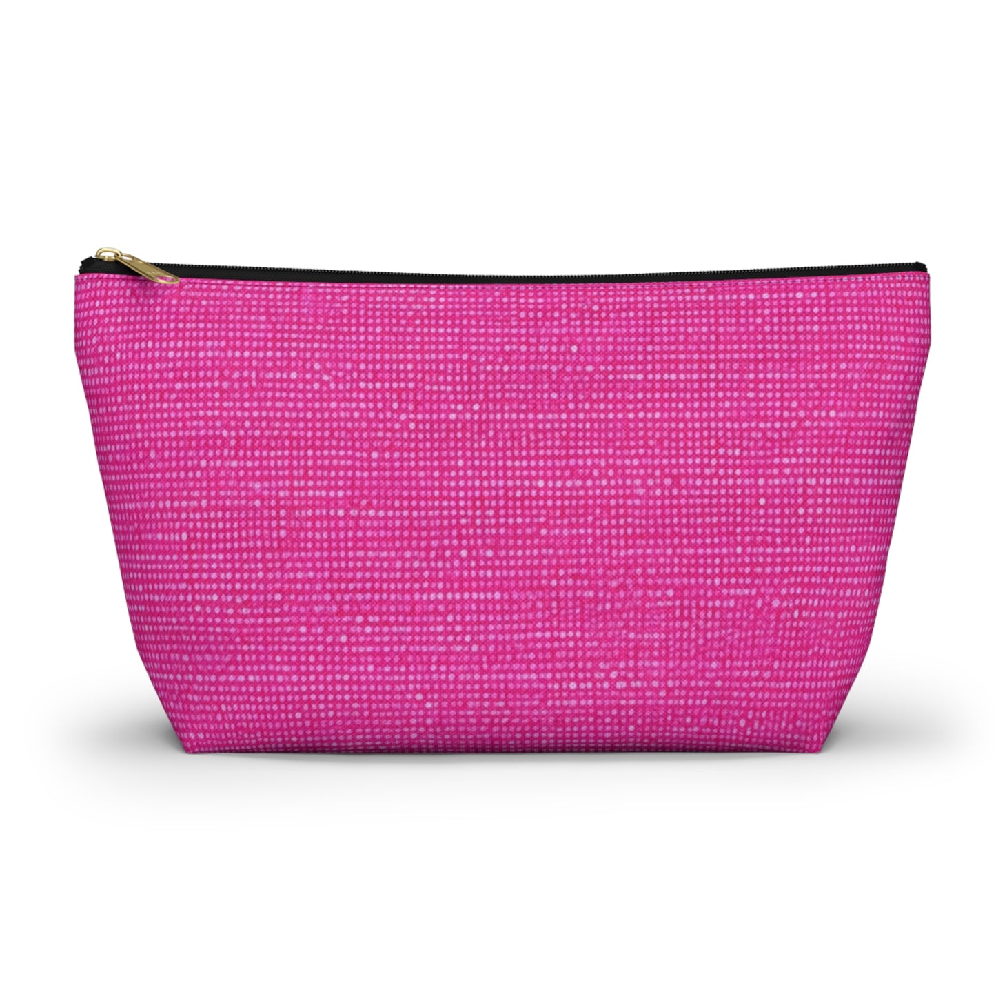 Hot Neon Pink Doll Like: Denim-Inspired, Bold & Bright Fabric - Accessory Pouch w T-bottom