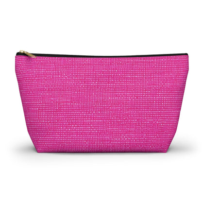 Hot Neon Pink Doll Like: Denim-Inspired, Bold & Bright Fabric - Accessory Pouch w T-bottom