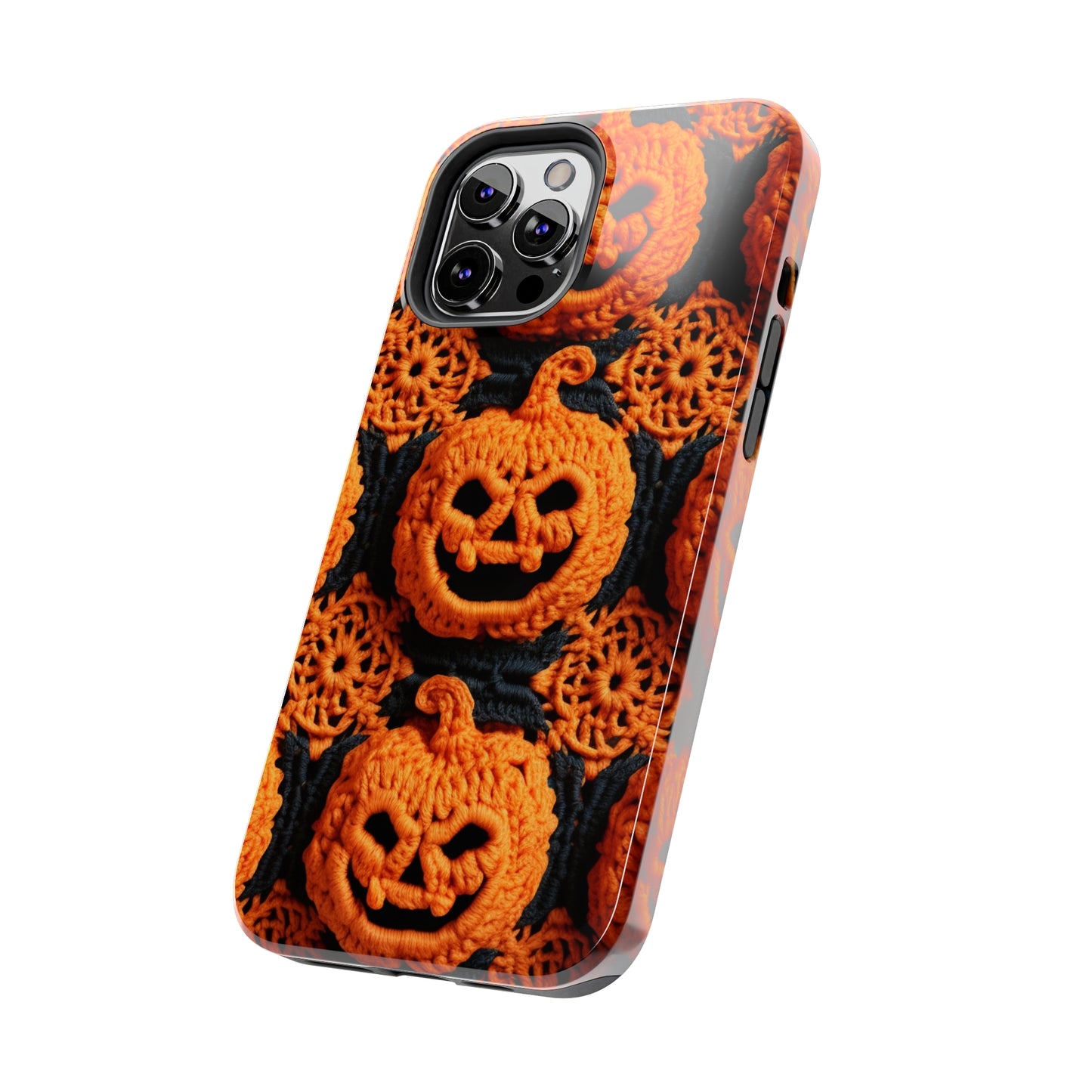 Halloween Crochet Pumpkin Scary Horror Festive Holiday Pattern - Tough Phone Cases