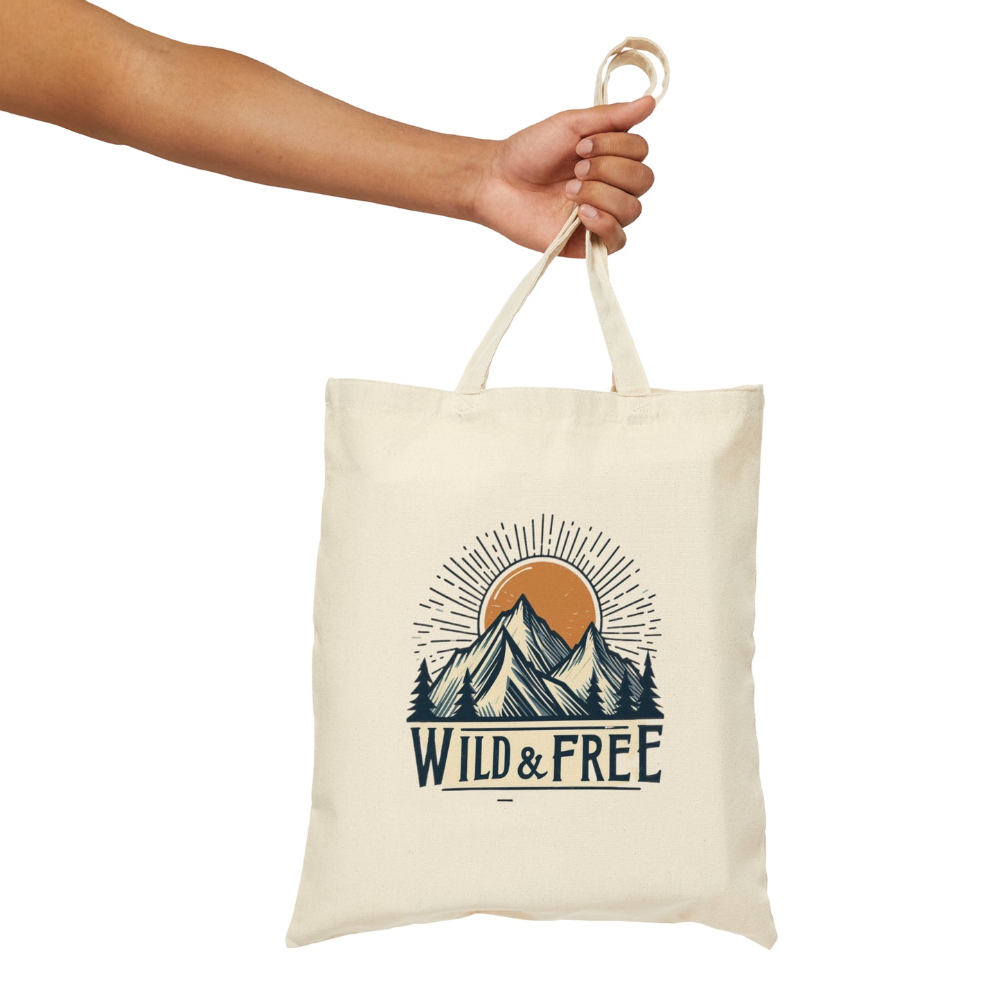 Wild and Free - Outdoor Adventure - Cotton Canvas Tote Bag