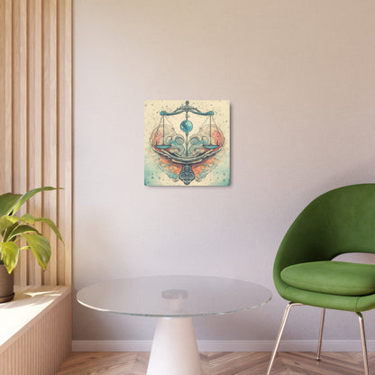 Libra Zodiac - Astrology Sign Street Art Equilibrium in Pastels - Metal Art Sign