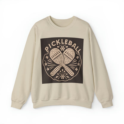 Pickleball Boho Bohemian - Sport Graphic Gift - Unisex Heavy Blend™ Crewneck Sweatshirt