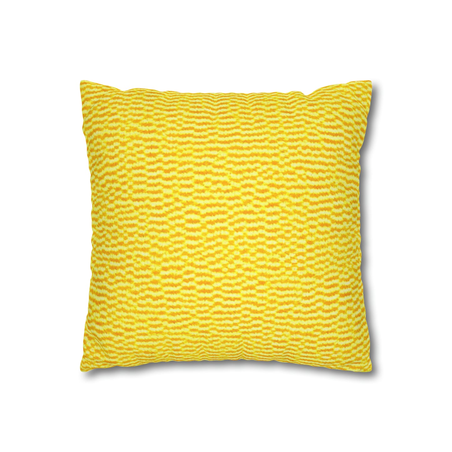 Sunshine Yellow Lemon: tela alegre e inspirada en la mezclilla - Funda de almohada cuadrada de poliéster hilado 