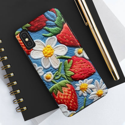 Orchard Berries: Juicy Sweetness from Nature's Garden - Fresh Strawberry Elegance - Tough Phone Cases