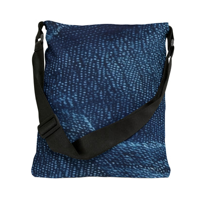 Dark Blue: Distressed Denim-Inspired Fabric Design - Adjustable Tote Bag (AOP)