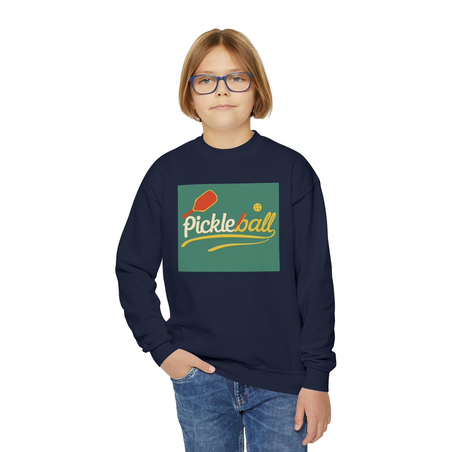 Classic Pickleball Gift - Athletic Sport Game - Retro Nostalgic - Youth Crewneck Sweatshirt