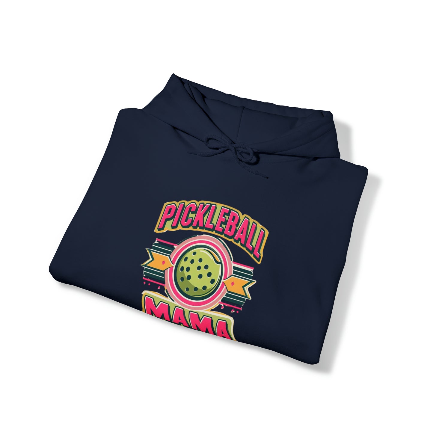 Insignia retro de Pickleball Mama - Gráfico informal con emblema clásico - Diseño atrevido y divertido para mamás deportistas - Sudadera con capucha unisex Heavy Blend™