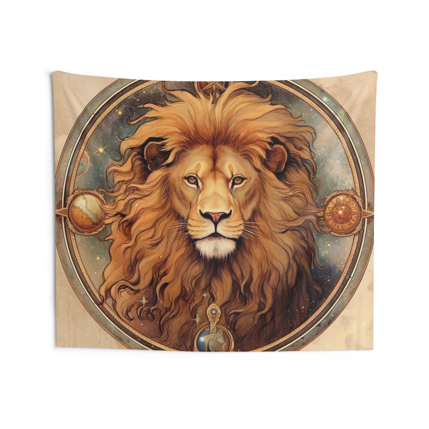 Astrological Leo Sign Vibrant Celestial Cosmic Zodiac - Indoor Wall Tapestries