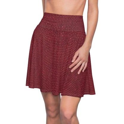 Seamless Texture - Maroon/Burgundy Denim-Inspired Fabric - Women's Skater Skirt (AOP)
