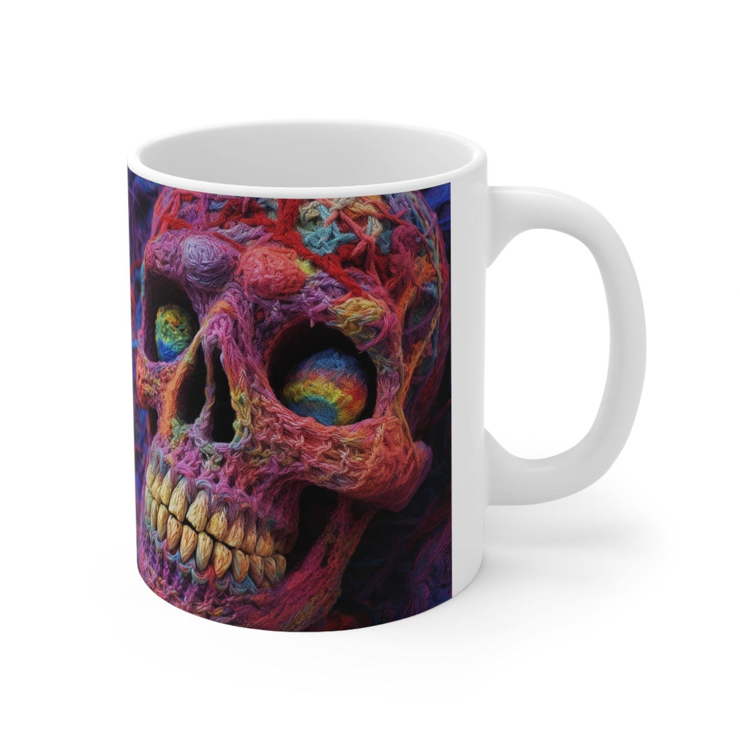 Crochet Skeleton Skull Halloween -Ceramic Mug 11oz