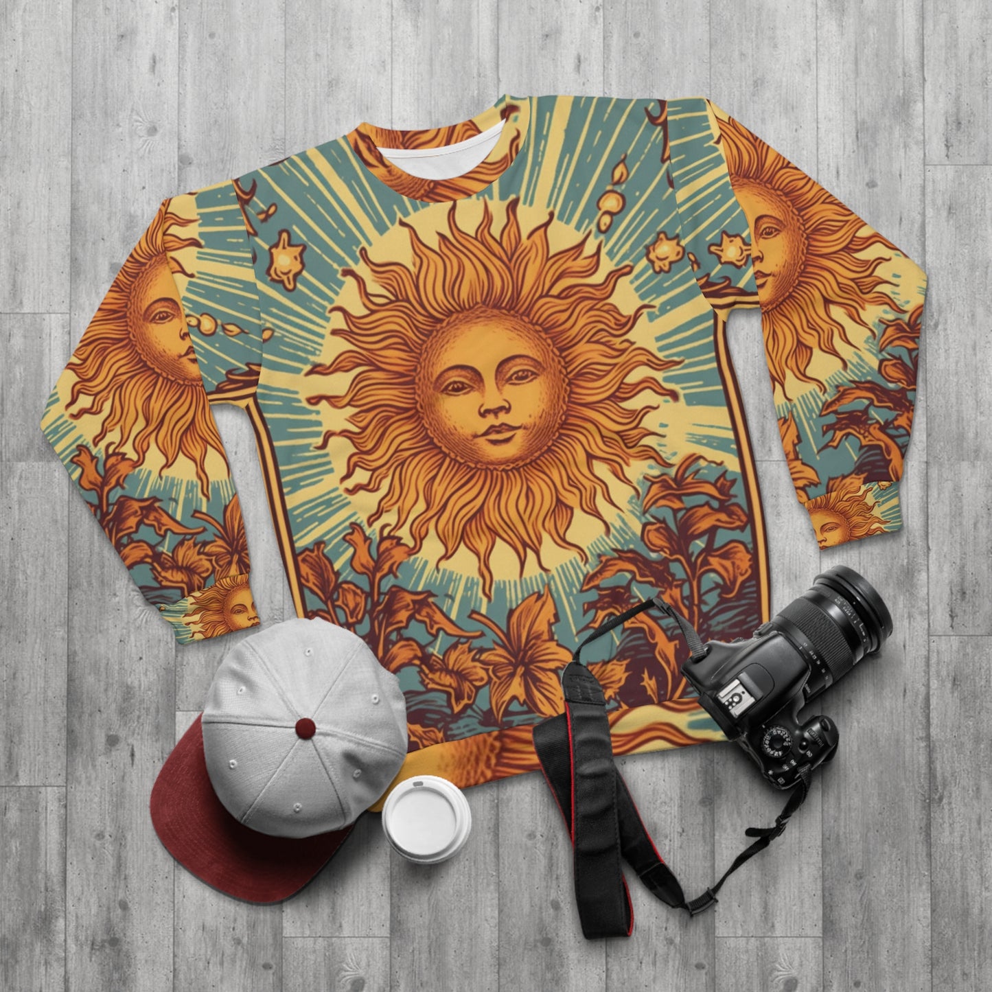 Carta del Tarot del Sol Símbolo de crecimiento, vida y resplandor - Sudadera unisex (AOP) 