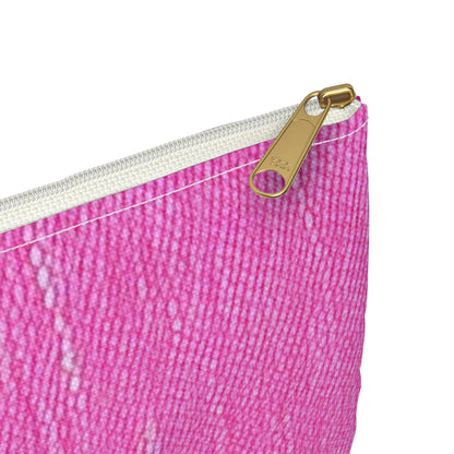 Dual Delight: Half-and-Half Pink & Blue Denim Daydream - Accessory Pouch