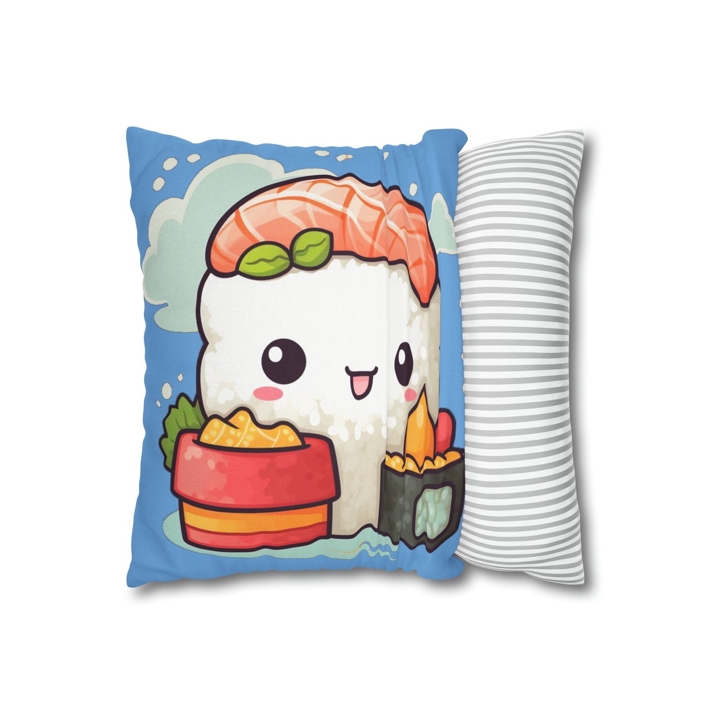 Anime Sushi - Japanese Cute kawaii - Otaku Gift - Spun Polyester Square Pillow Case