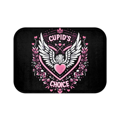 Cupids Choice Crest with Heart and Wings - Love and Romance Valentine Themed - Bath Mat